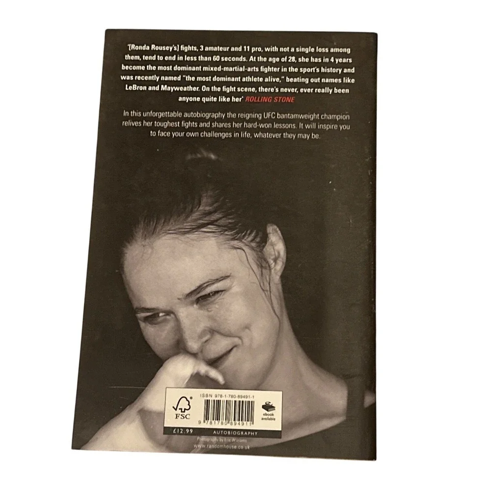 Ronda Rousey My Fight Your Fight Book Adult OS Black Excellent Autobiography MMA